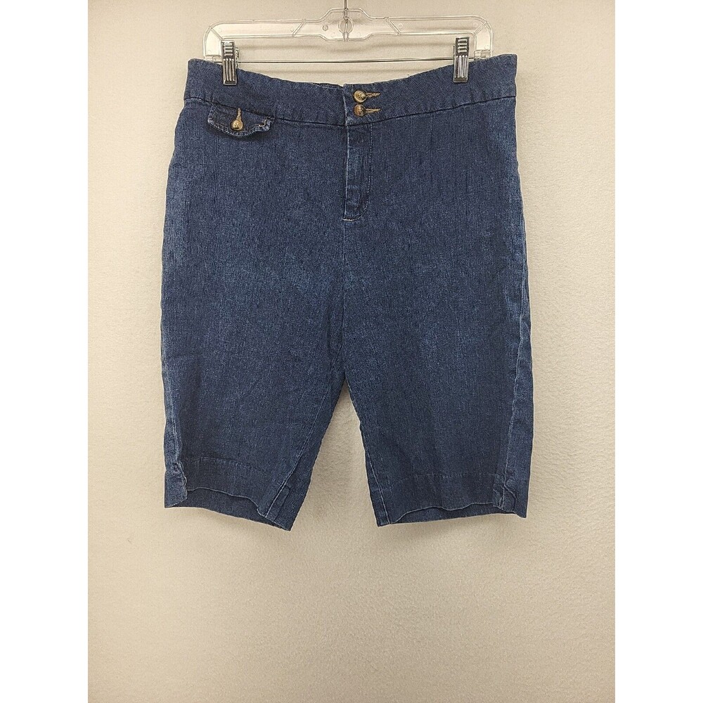 Chadwick Womens Shorts Blue 12 Denim Stretch Bermuda Peddle-Pushers Casual